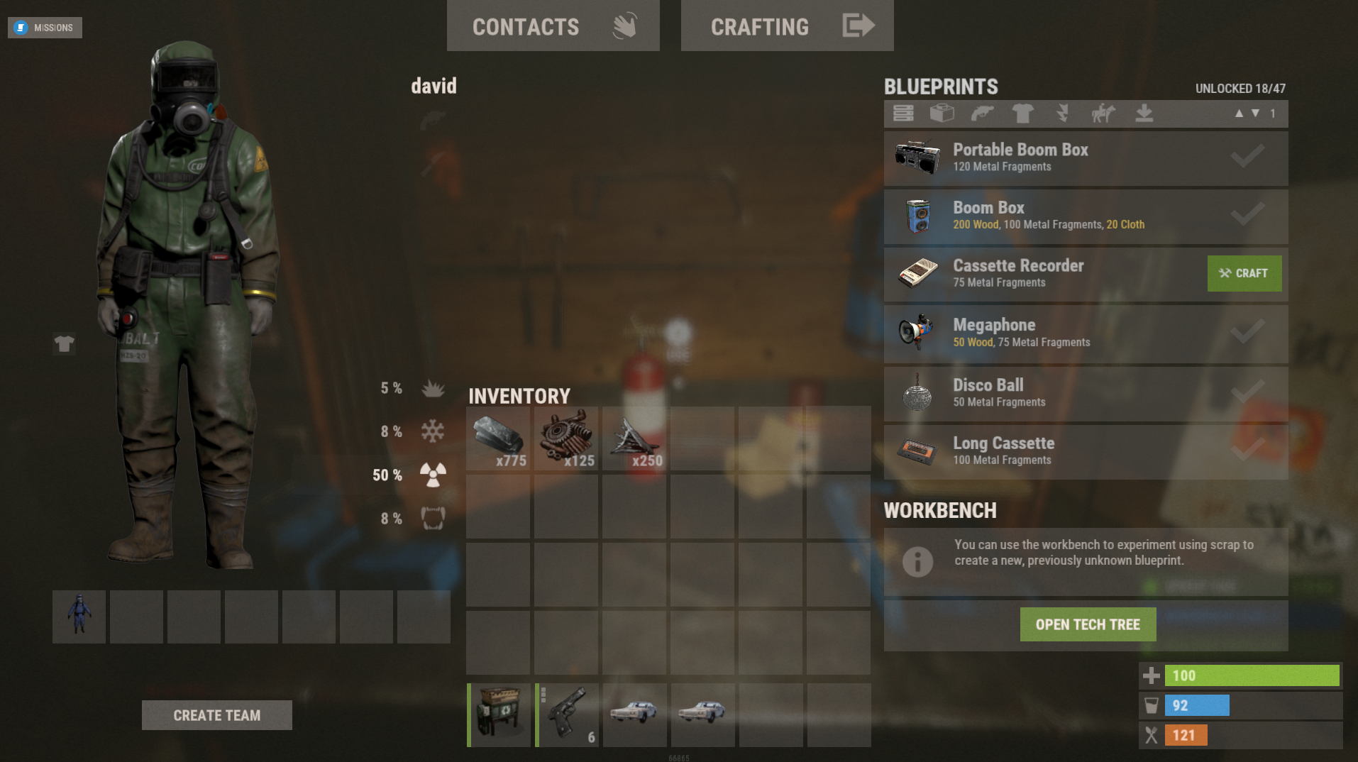 Craft Menu Screenshot